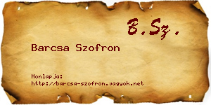 Barcsa Szofron névjegykártya